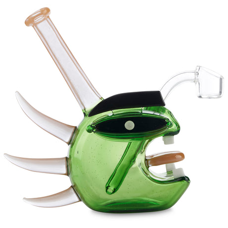 etai rahmil mini shredder rig with green and peach colored glass