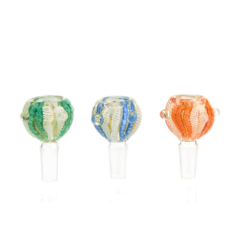 Gambino Studios Candy Striped Kane 14mm Male Dry Herb Bowl for Water Pipes