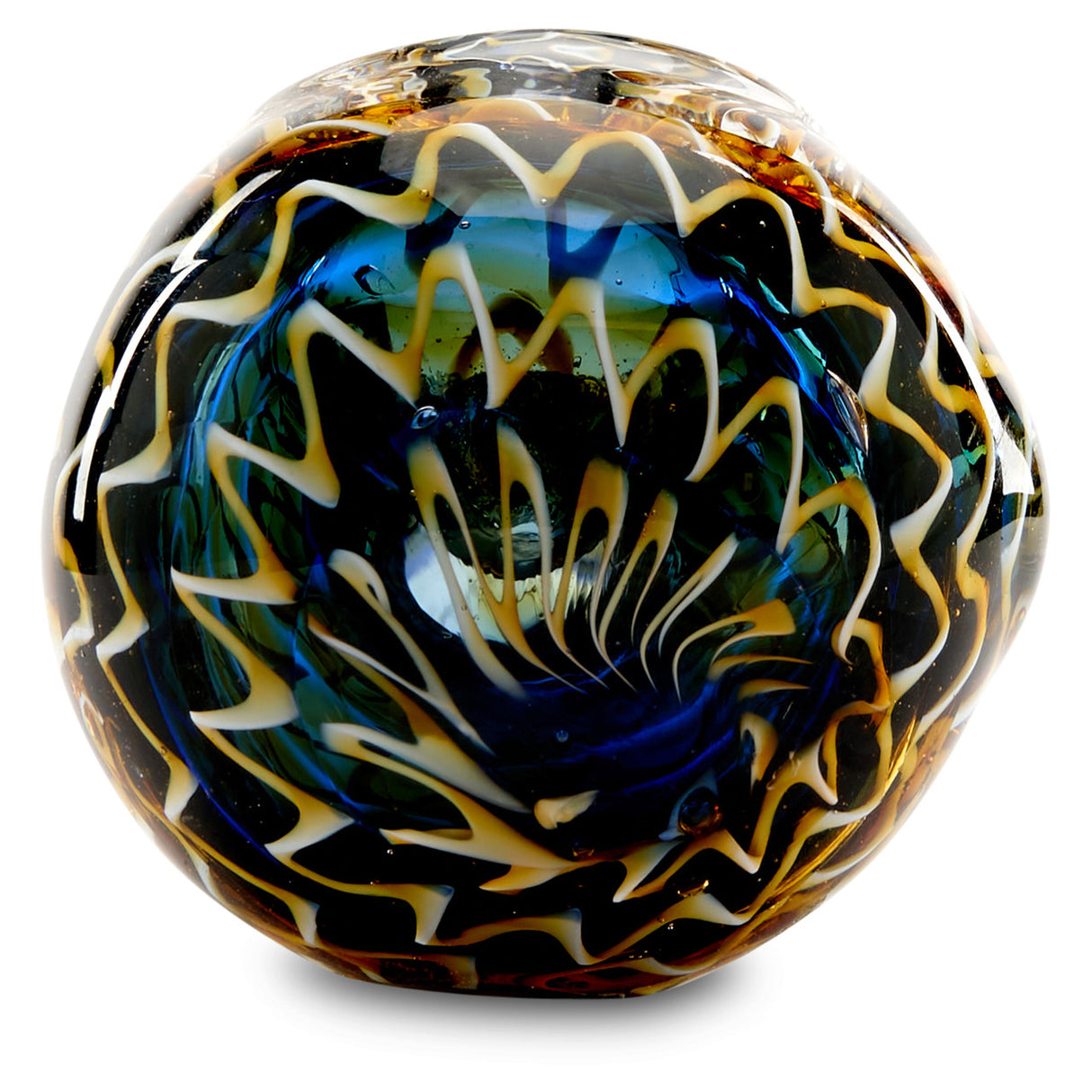 Tiger swirl herb spoon pipe front view