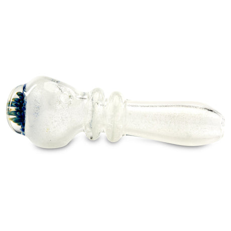 Frosted peacock spoon dry herb hand pipe side view