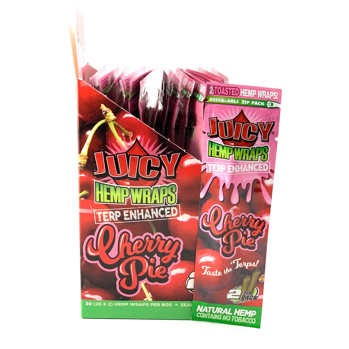 Juicy Hemp Wraps Terp Enhanced 2pk - Cherry Pie