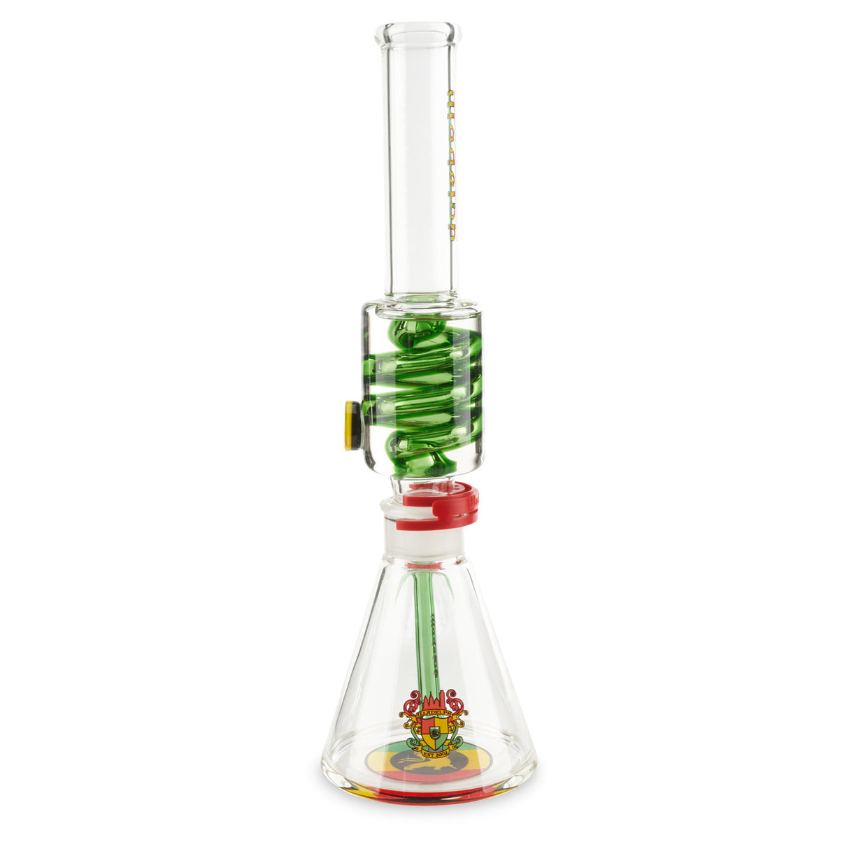 illadelph glass medium detachable freeze coil rasta colored pipe