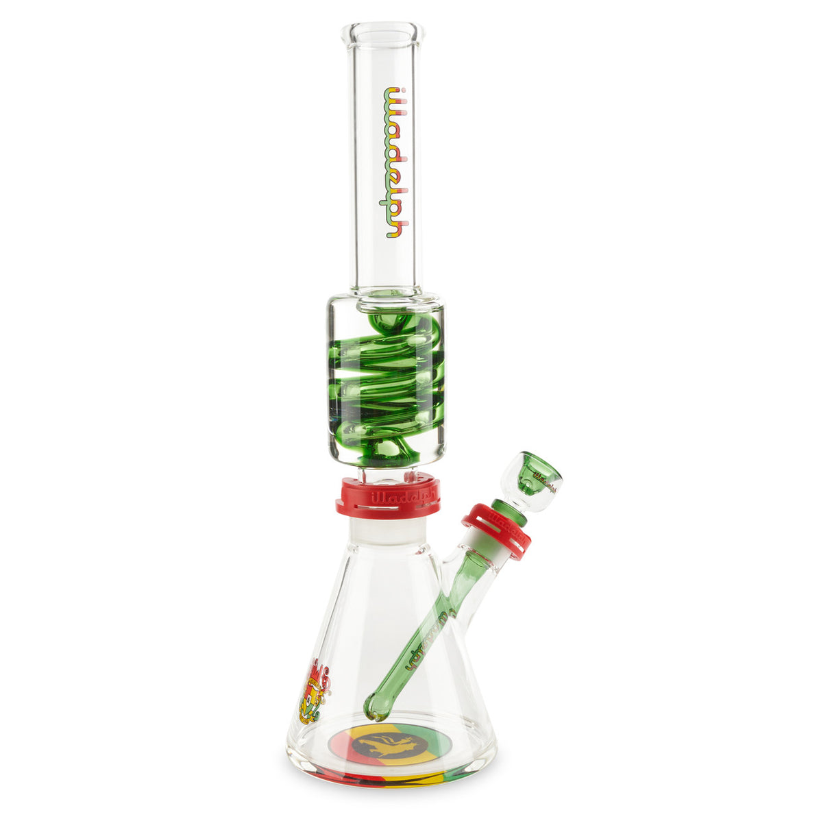 illadelph glass medium freeze coil rasta at cloud 9 smoke co