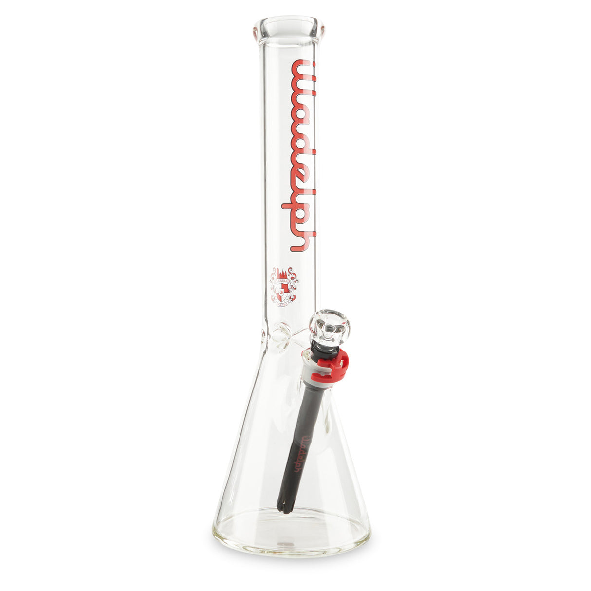 illadelph glass short beaker red water pipe for dry herbs