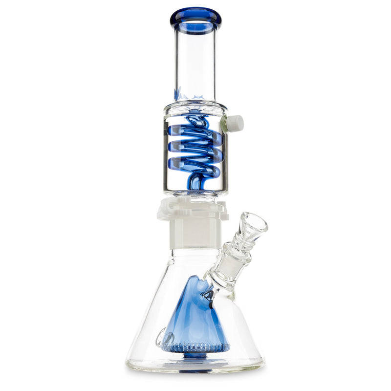 MAV Glass Slitted Pyramid Beaker Coil Ink Blue