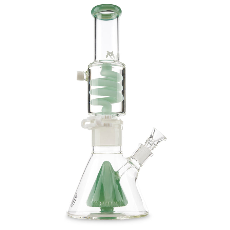 MAV Glass Slitted Pyramid Beaker Coil  Sea Foam