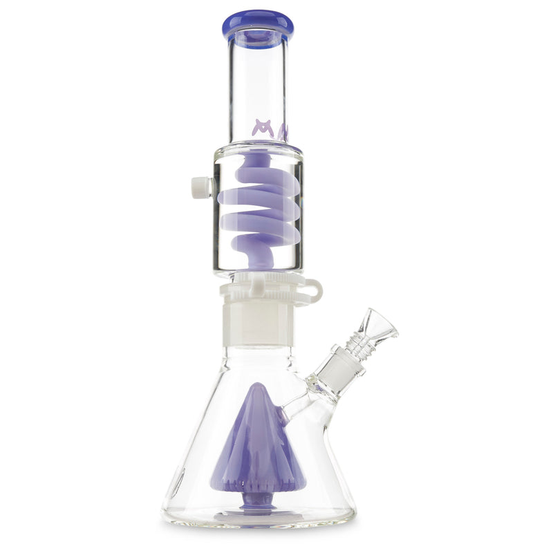 MAV Glass Slitted Pyramid Beaker Coil Purple