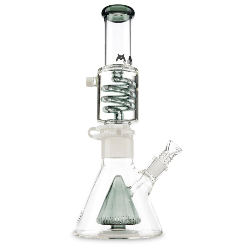 MAV Glass Slitted Pyramid Beaker Coil Transparent Black