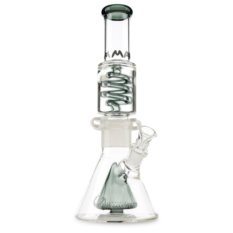 MAV Glass Slitted Pyramid Beaker Coil Transparent Black
