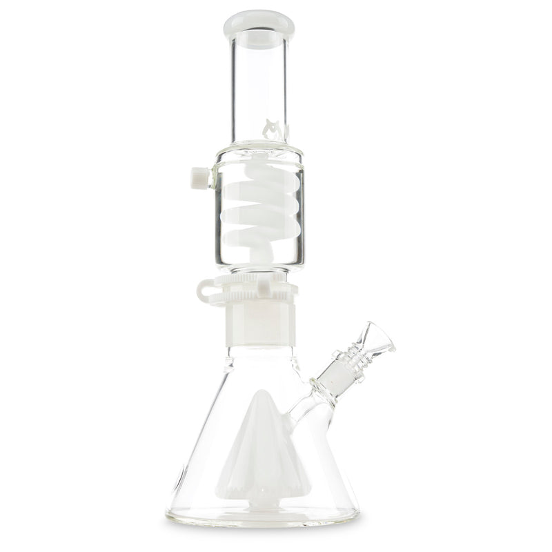MAV Glass Slitted Pyramid Beaker Coil White