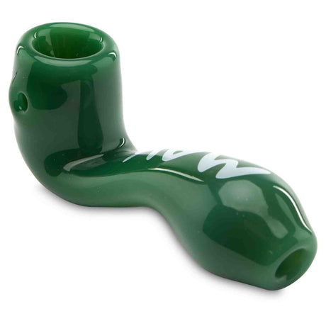 MAV Glass Sherlock Mini glass dry herb hand pipe angled view forest