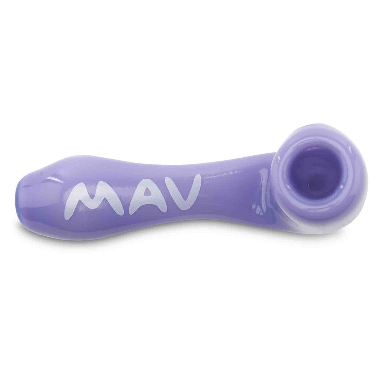 MAV Glass Sherlock Mini glass dry herb hand pipe top view purple