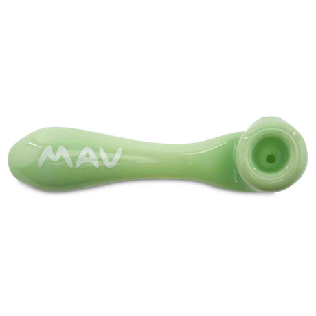 MAV Glass sherlock dry herb hand pipe top view white