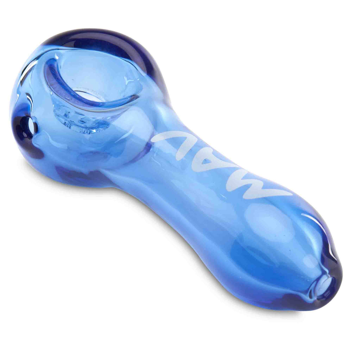 MAV Glass Professional Dry Herb Hand Pipe angled view ink blue