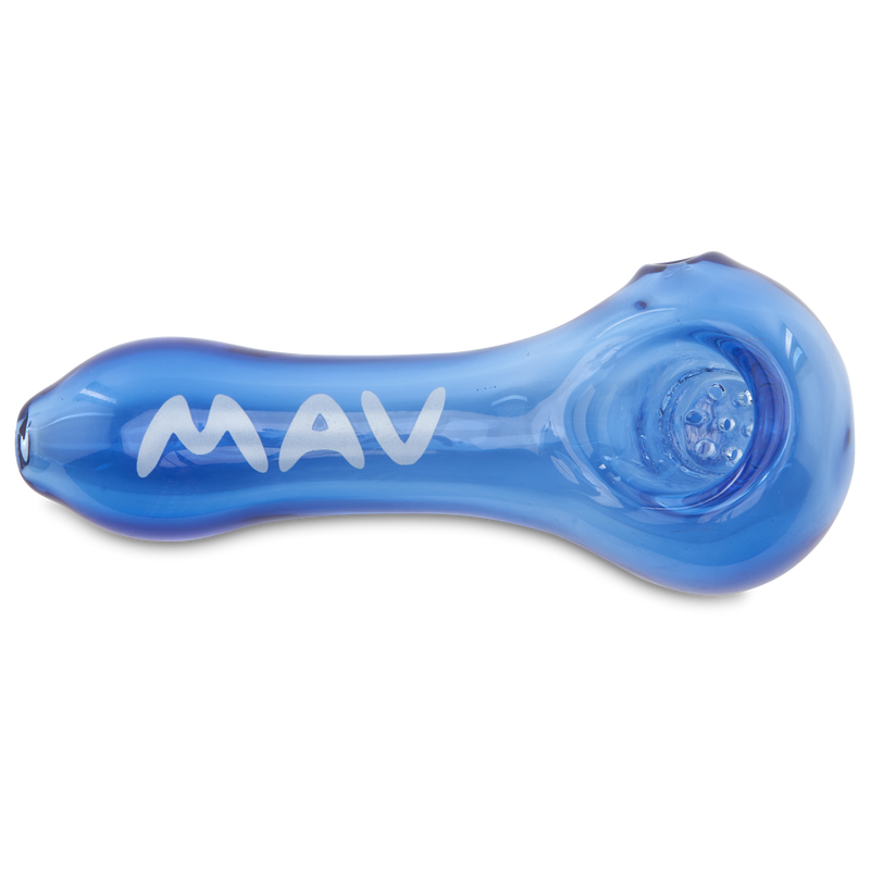 MAV Glass Professional Dry Herb Hand Pipe top view ink blue
