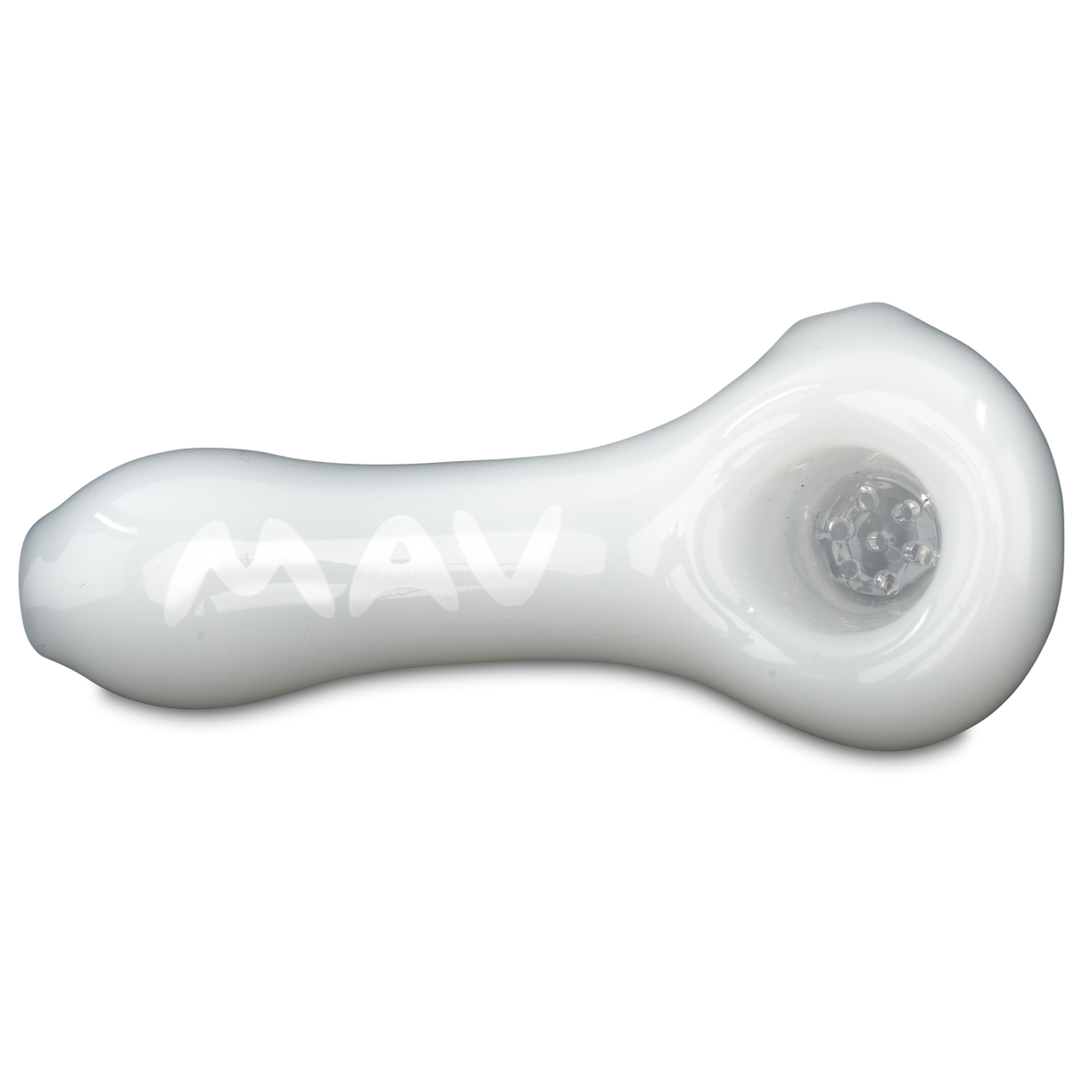 MAV Glass Professional Dry Herb Hand Pipe tio view white