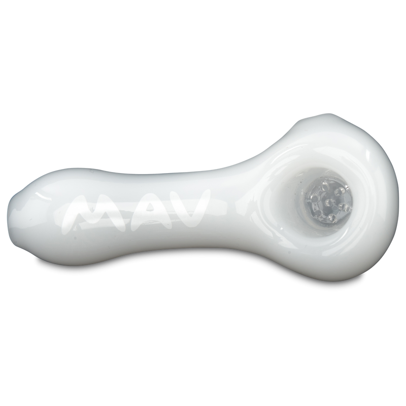 MAV Glass Professional Dry Herb Hand Pipe tio view white