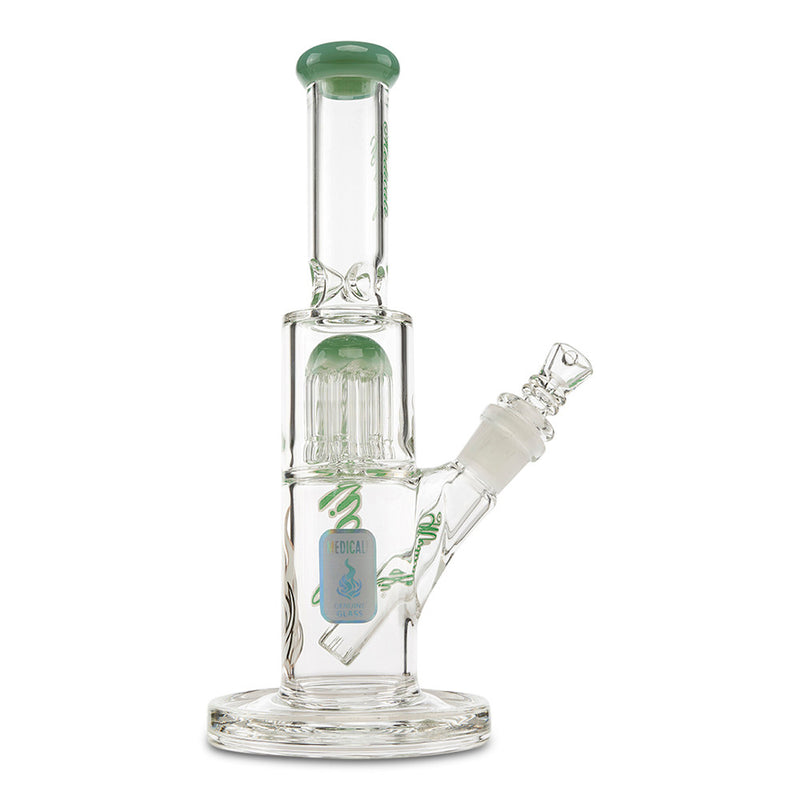 Medicali 10" 8-Tree Straight water pipe for dry herb