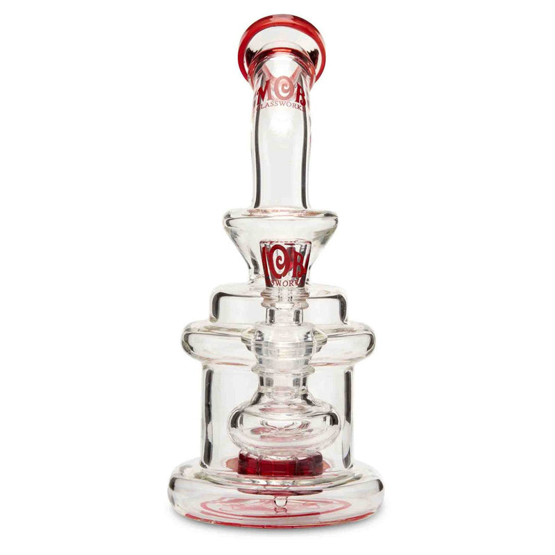 MOB Glass Apex water pipe for dry herb red