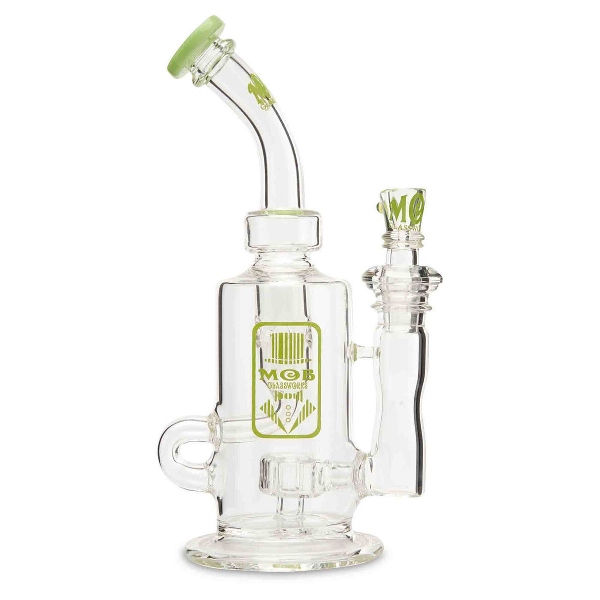 MOB Glass Internal Klein Recycler Rig  Premium Thick Scientific Glass Green Slyme Color