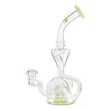 Recycler mob glass green water bong  with dual disc perc