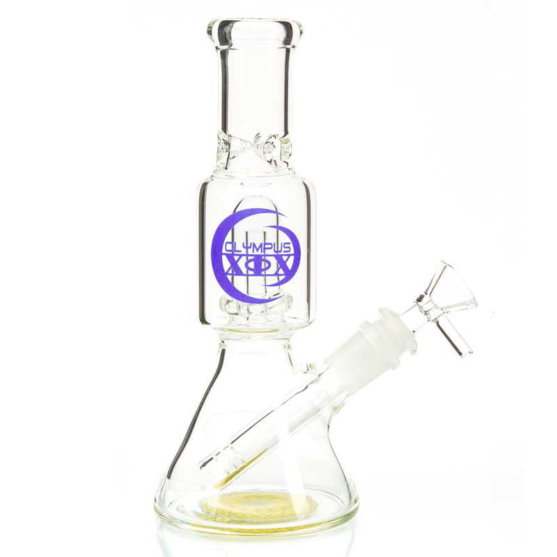 Olympus Mini Beaker Water Pipe with Perc and Colored Logo and base 6