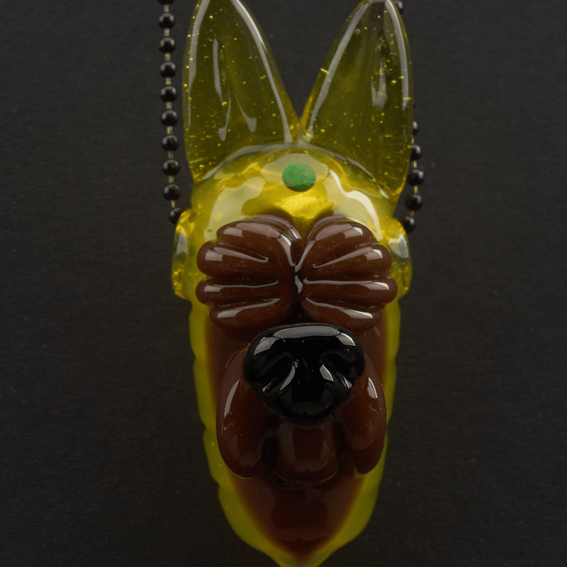 Ryan Kane Wolf Heady Pendant - Brown w/ Yellow