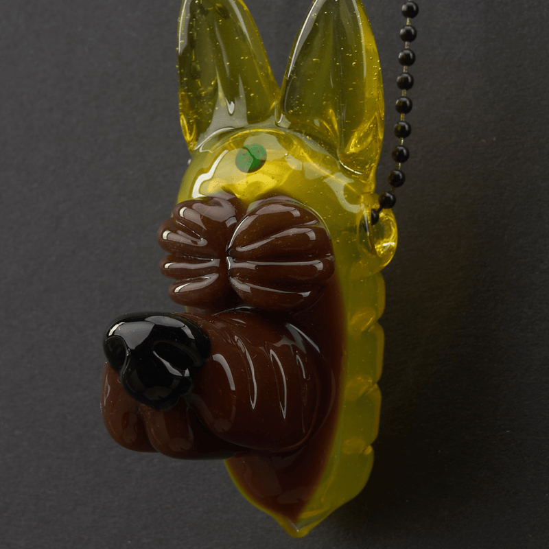 Ryan Kane Wolf Heady Pendant - Brown w/ Yellow