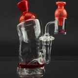 Skoeet Glass Spray Can Heady Dab Rig Clear/Red