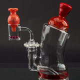 Skoeet Glass Spray Can Heady Dab Rig Clear/Red