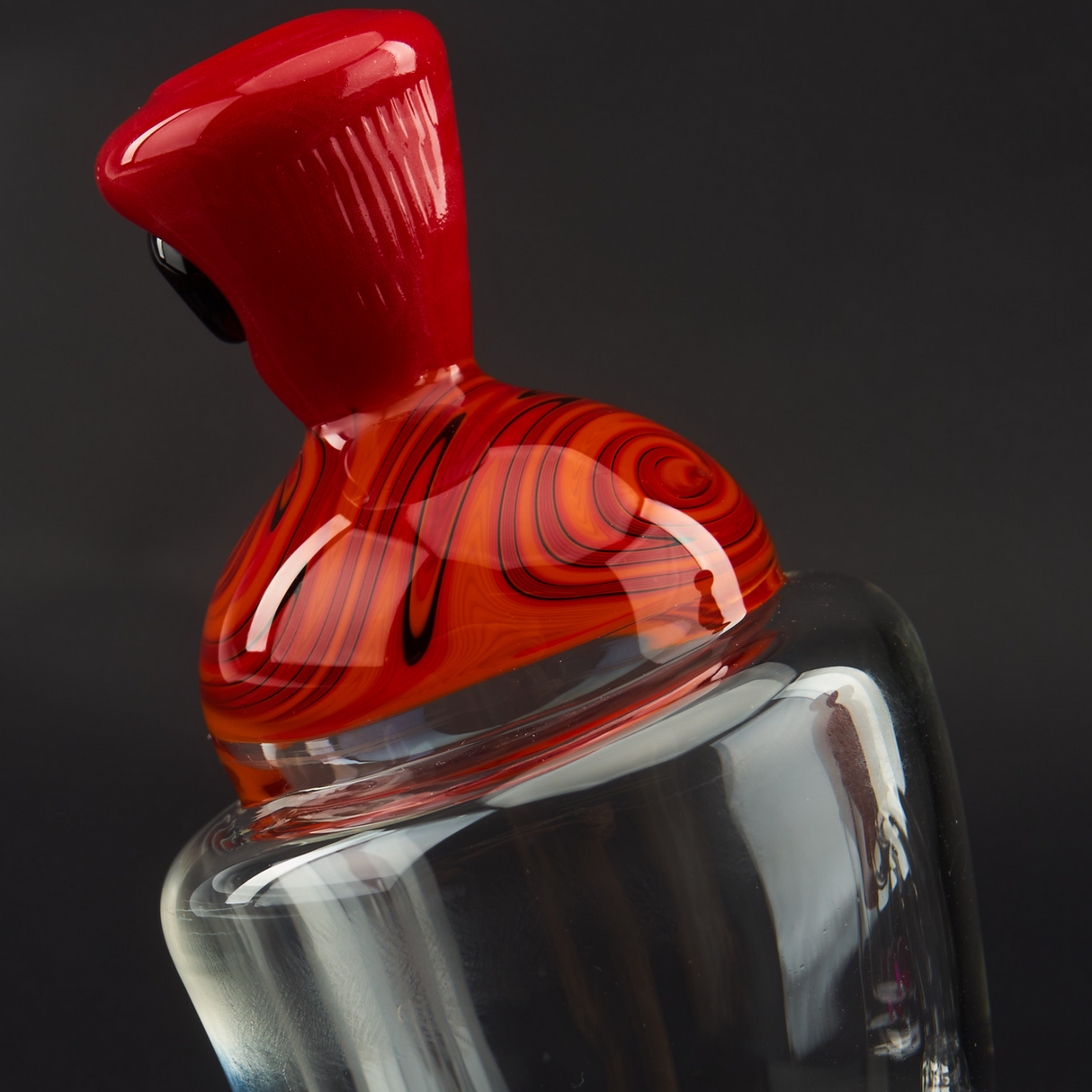 Skoeet Glass Spray Can Heady Dab Rig Clear/Red