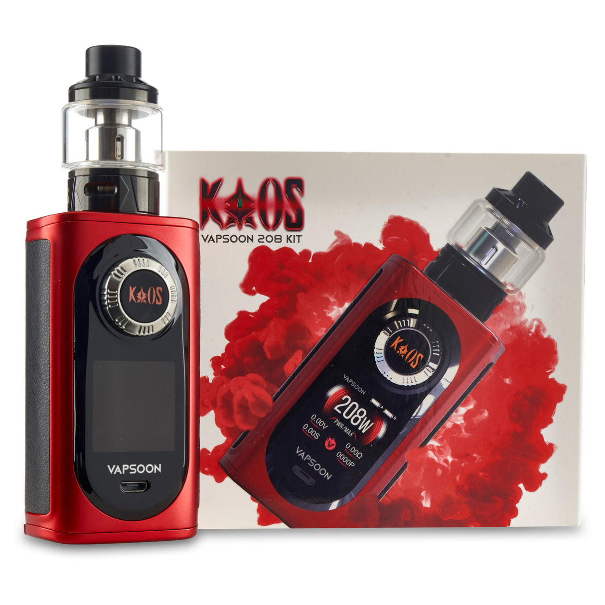 sigelei kaos vapsoon 208 watt vape starter kit with tank and micro usb charger