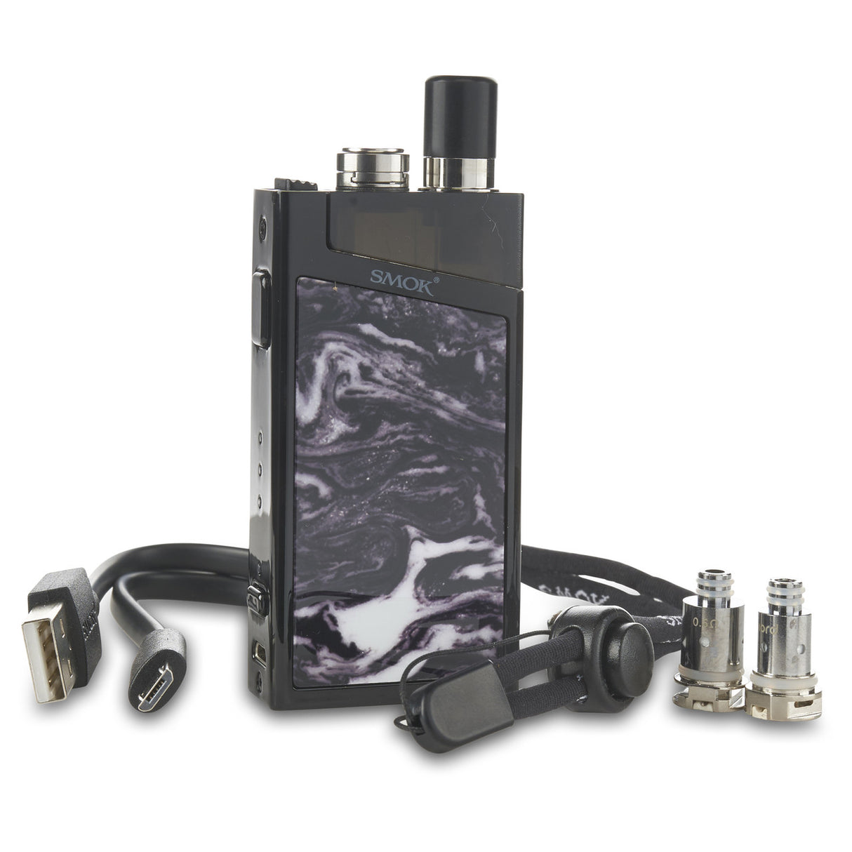 smok trinity alpha vape starter kit black with coils and pod