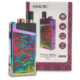 smok trinity alpha vape starter kit rainbow with coils and pod