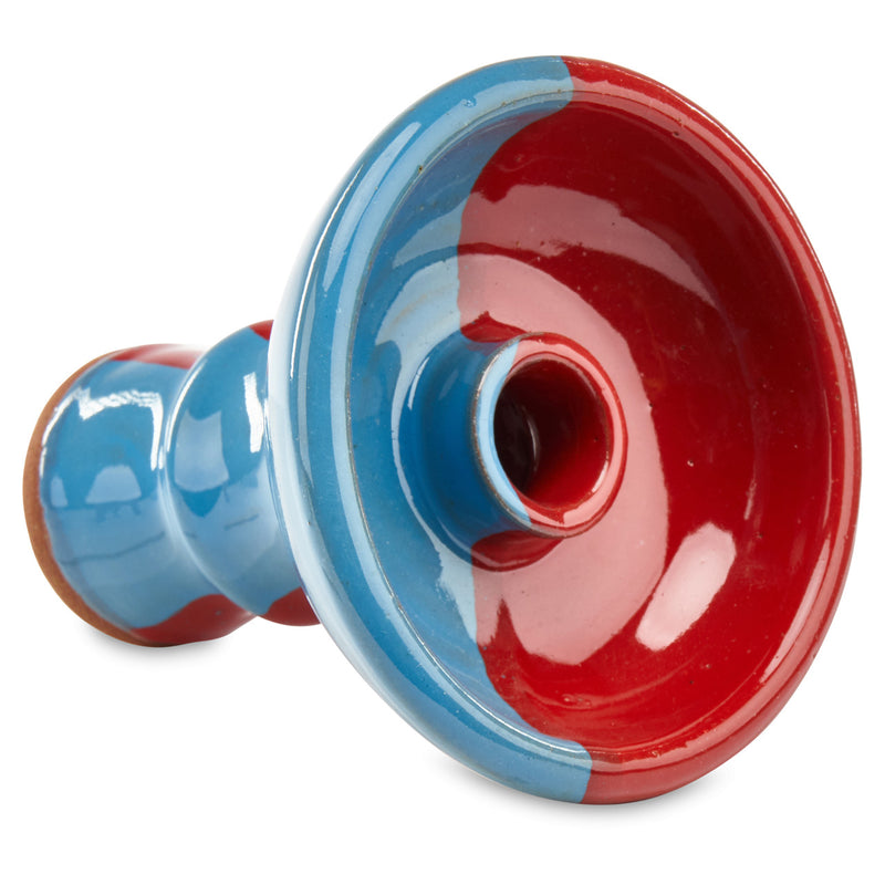 Zahrah Clay Funnel Bowl Red & Blue
