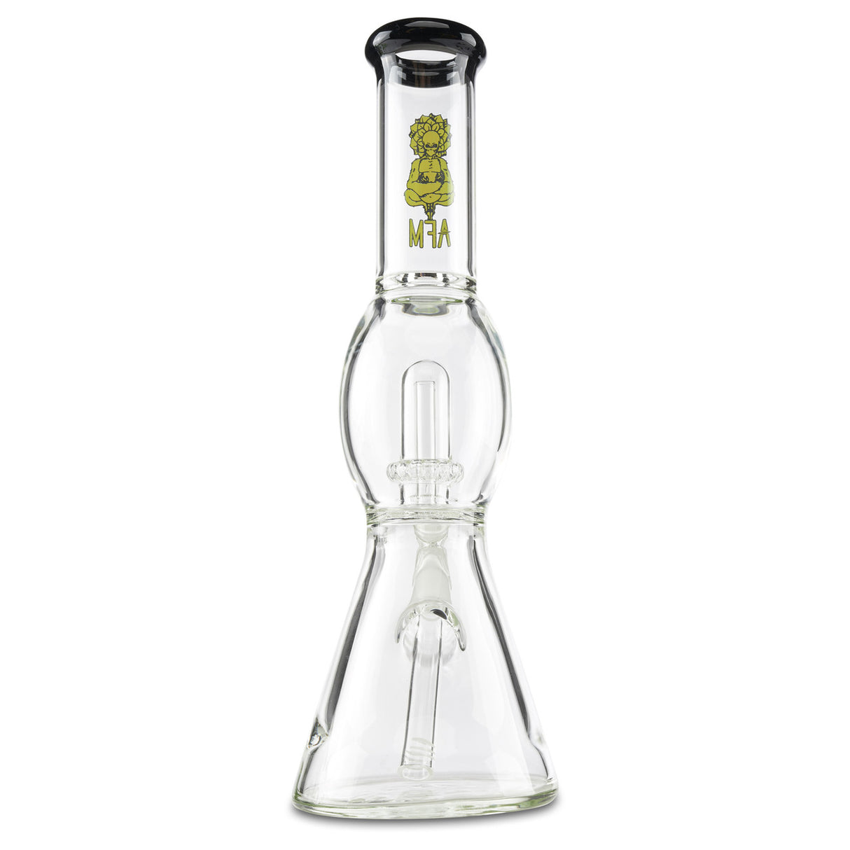 afm short yellow and black water pipe bong for dry herbs