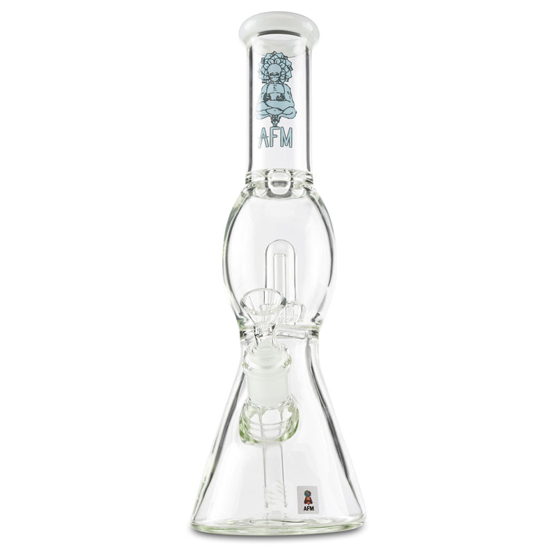 afm short blue water pipe beaker bottom glass bong tube for herbs