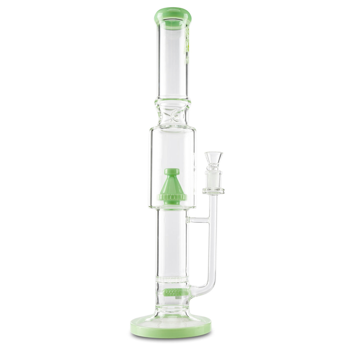 AFM Double Perc Water Pipe  Smooth Quality Glass Straight Tube