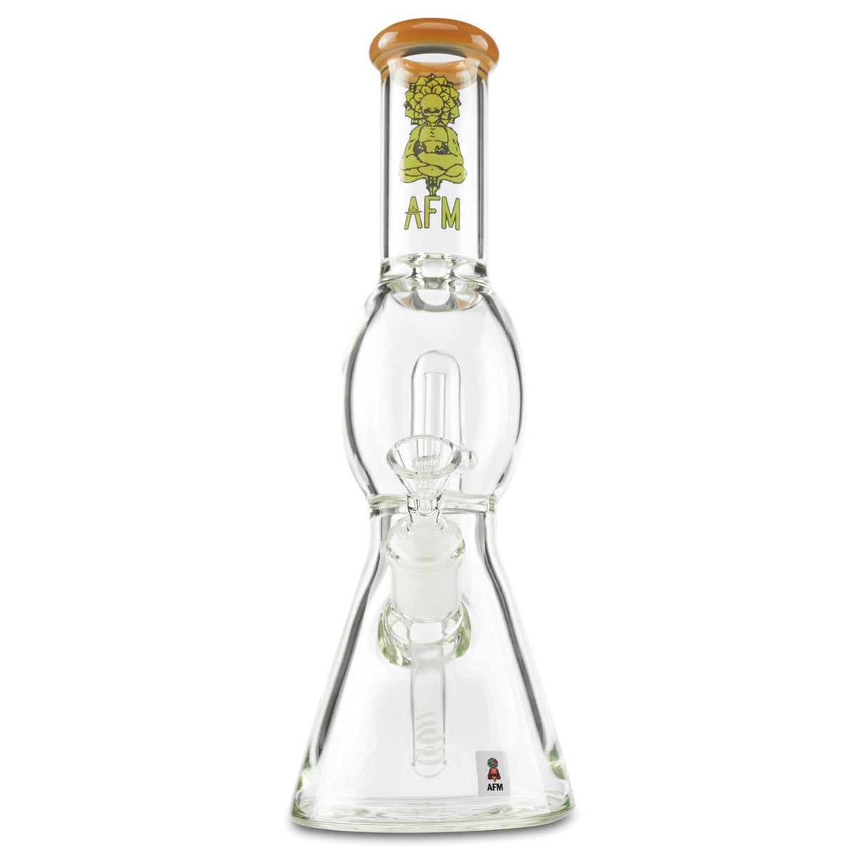 afm short yellow ufo perc dry herb water pipe with 14mm slide