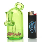 AFM Bullet Mini Concentrate Rig made from full color 4mm Borosilicate Glass. Available in full color double green ooze.