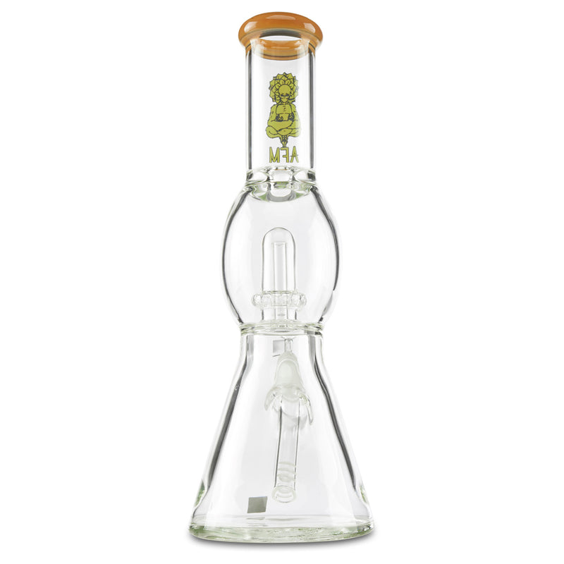afm short yellow ufo perc dry herb bong with 14mm glass bowl