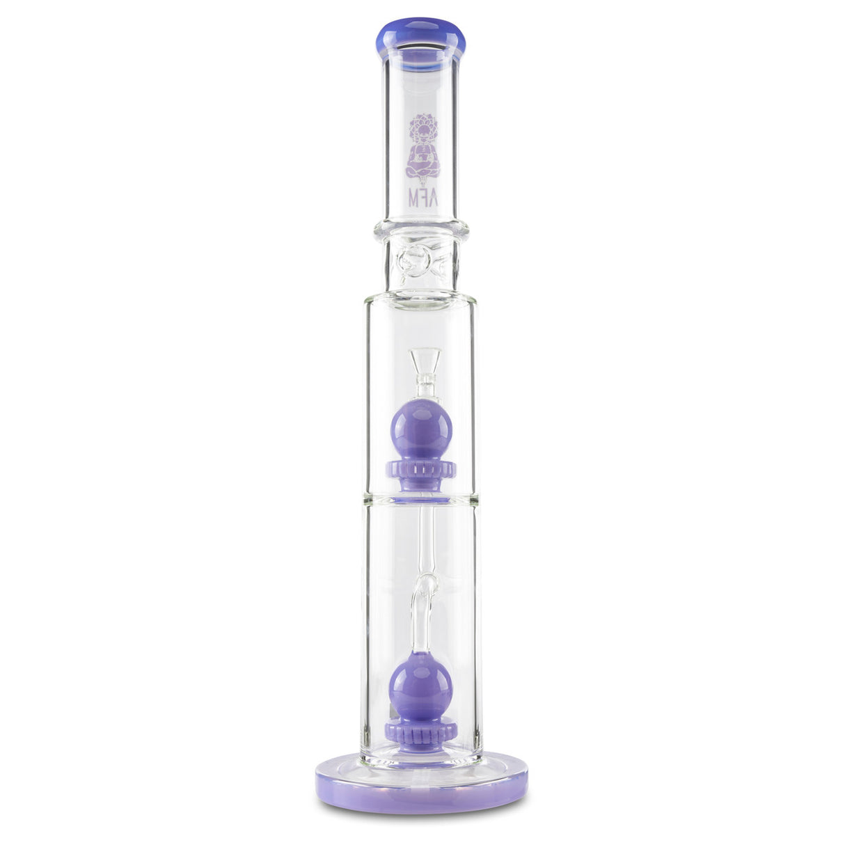 afm purple double sphere water pipe for smoking dry herbs