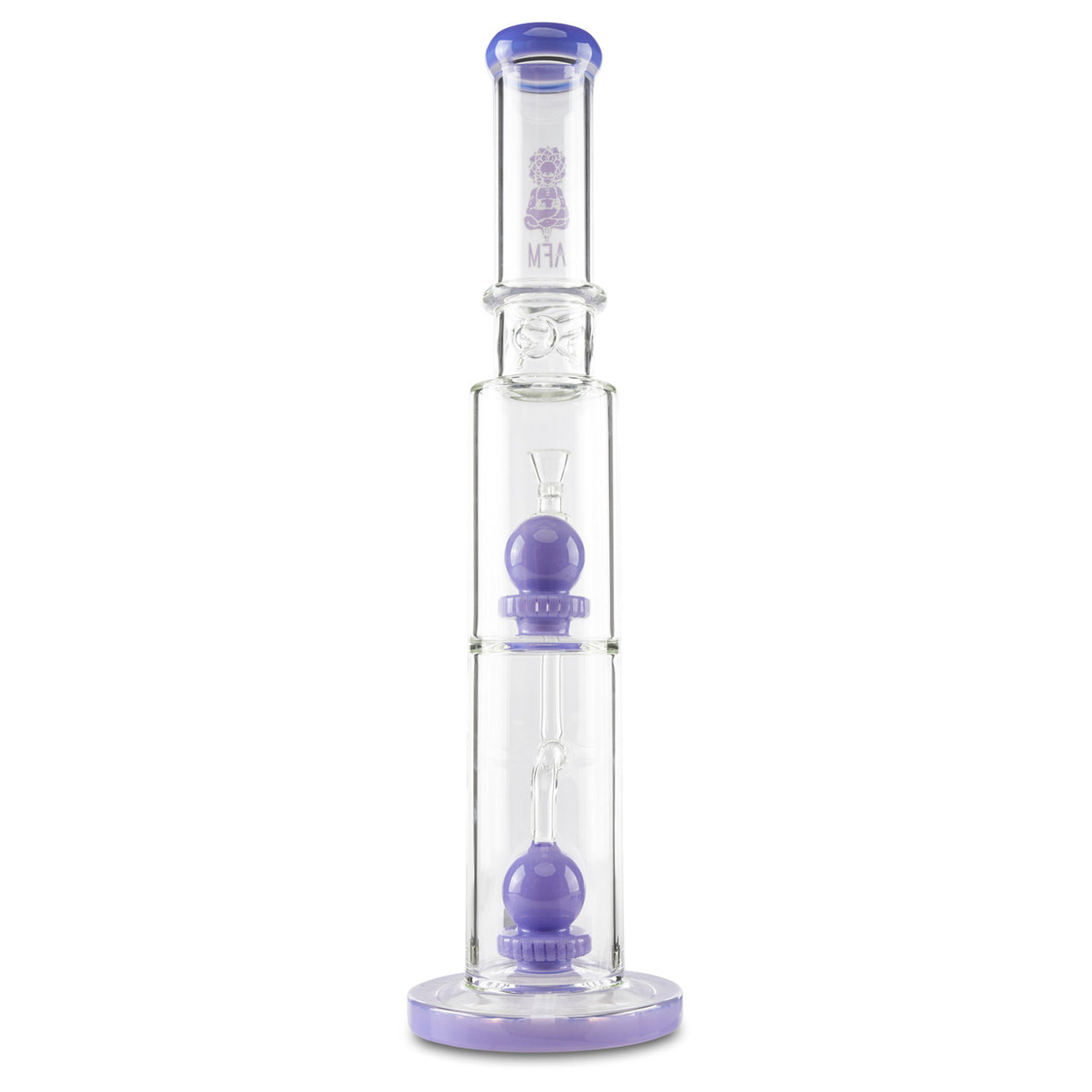 AFM Double Sphere Water Pipe  Double Perc Dry Herb Straight Tube