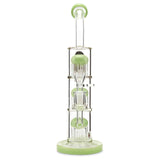 AFM Triple 9 Arm Tree Perc Concentrate Rig with Lime Full-Color Accents on perc, base, lip