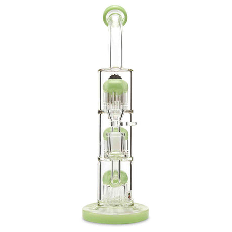AFM Triple 9 Arm Tree Perc Concentrate Rig with Lime Full-Color Accents on perc, base, lip