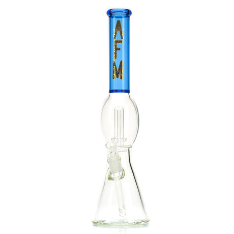 AFM UFO Perc 18" Water Pipe with colored neck and flared lip. Blue