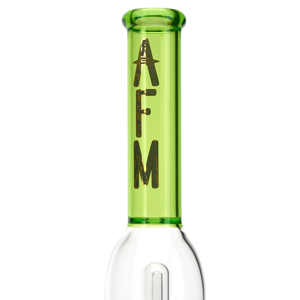 AFM UFO Perc 18" Water Pipe with colored neck and flared lip.