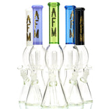 AFM UFO Perc 18" Water Pipe with colored neck and flared lip.