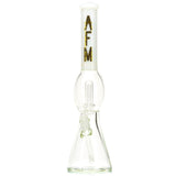 AFM UFO Perc 18" Water Pipe with colored neck and flared lip. White