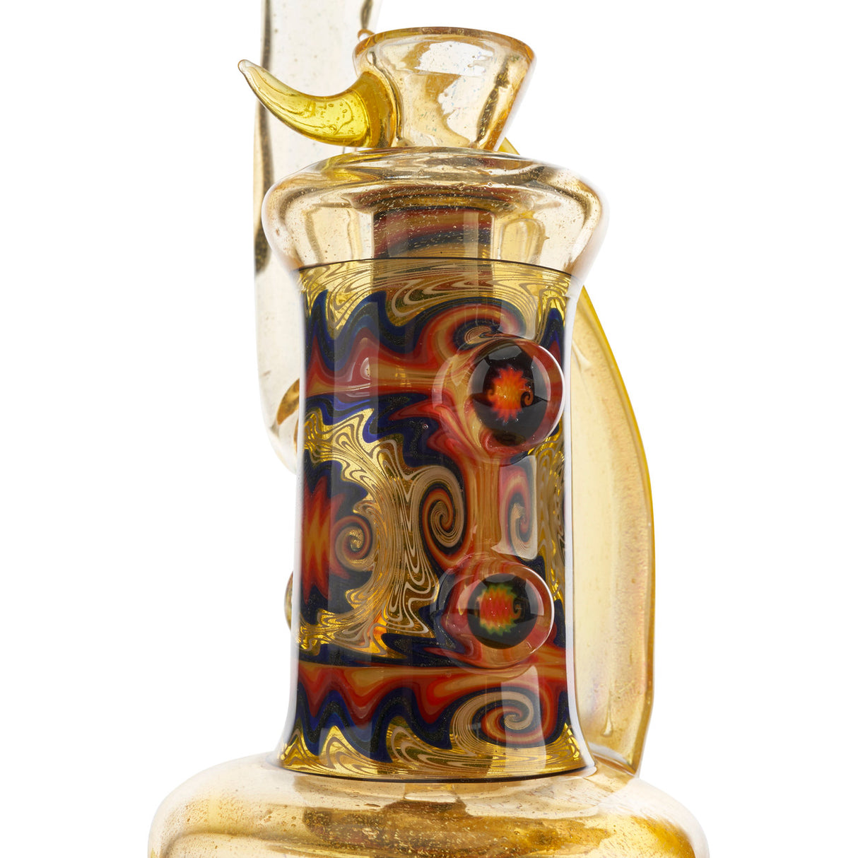 andy g glass dichro bubbler with yellow wig wag for dry herbs